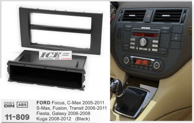 ΠΛΑΙΣΙΟ ΠΡΟΣΘΗΚΗ ΠΡΟΣΟΨΗ 1 & 2 DIN για οθόνη ή R/CD  FORD Focus II, C-Max 2005-2011; S-Max, Fusion, Transit 2006-2011; Fiesta, G
